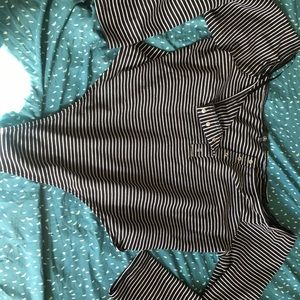 B&W stripe off shoulder bodysuit 18 ASOS